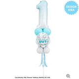 Foil Balloon Birthday Boy Blue Dots 18 Inch