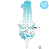 Foil Balloon Birthday Boy Blue Dots 18 Inch
