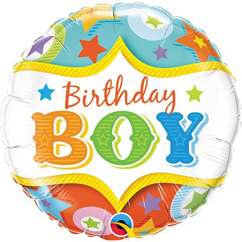 Foil Balloon Birthday Boy Circus Stars 18 Inch