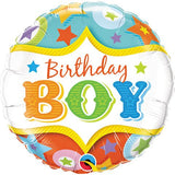 Foil Balloon Birthday Boy Circus Stars 18 Inch