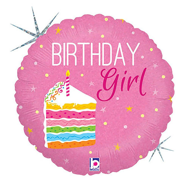 Foil Balloon Birthday Cake Girl 18 Inch