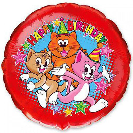 Birthday Cats Celebration Foil Balloon