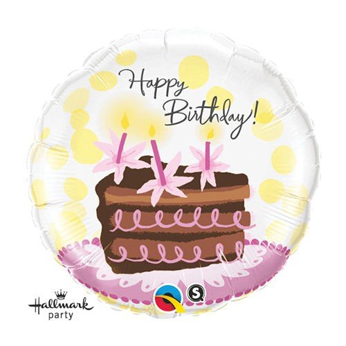 Foil Balloon Birthday Chocolate Cake Slice