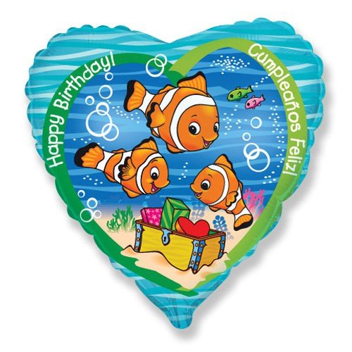 Birthday Clownfish Foil Balloon 18 Inch