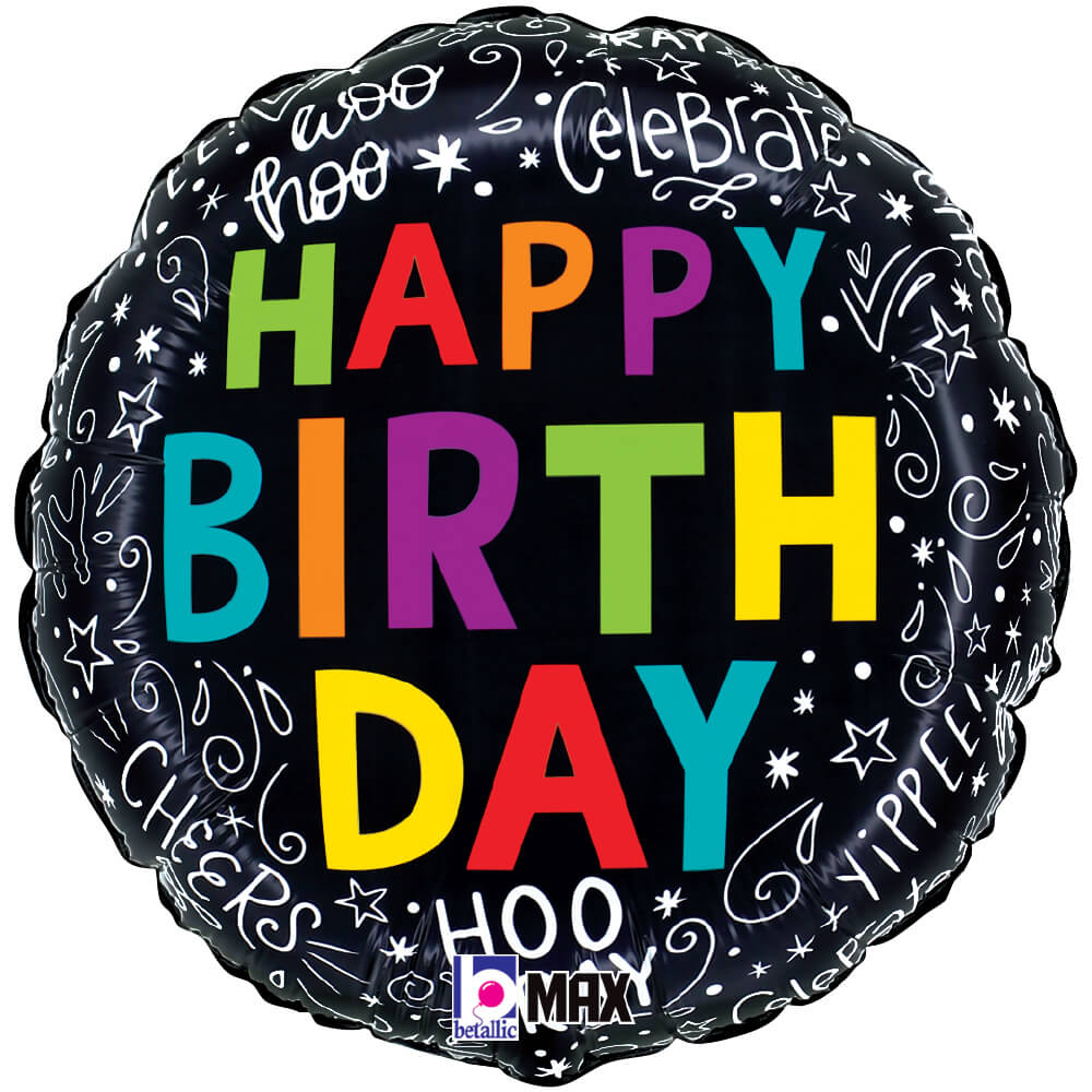 Birthday Doodles Foil Balloon