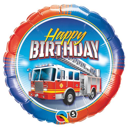 Birthday Fire Truck Foil Balloon