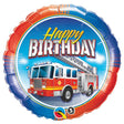 Birthday Fire Truck Foil Balloon