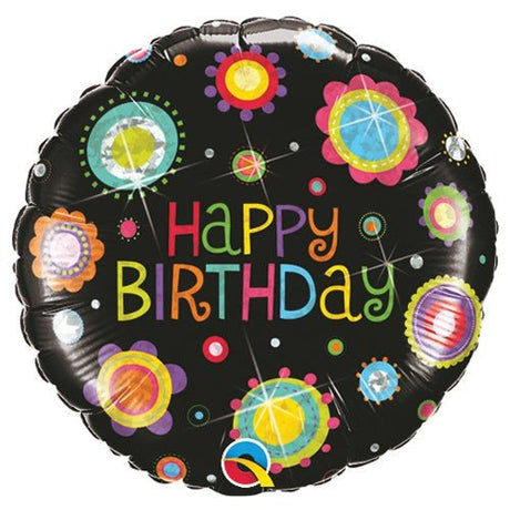 Birthday Foil Balloon Funky Dots 18 Inch