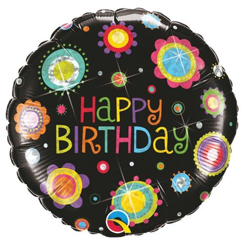 Birthday Foil Balloon Funky Dots 18 Inch