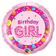 Girls Birthday Girl Pink Foil Balloon 18 Inch