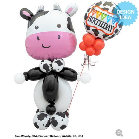 Foil Balloon Birthday Holstein Cow Pattern 18 Inch