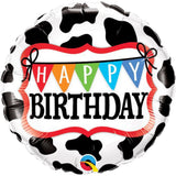 Foil Balloon Birthday Holstein Cow Pattern 18 Inch
