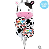Foil Balloon Birthday Holstein Cow Pattern 18 Inch
