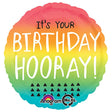 Birthday Foil Balloon 18 Inch Hooray Gradient