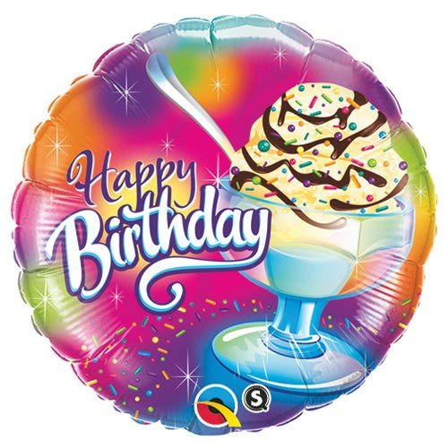 Birthday Ice Cream Sundae Foil Balloon