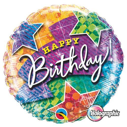 Birthday Foil Balloon Lightning Bolt & Stars