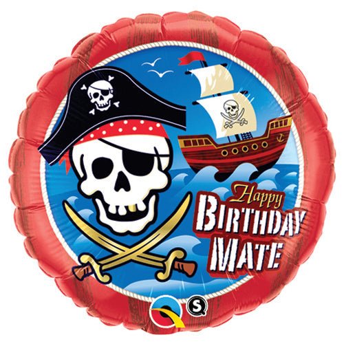 Foil Balloon Birthday Mate Pirate Ship 18 Inch
