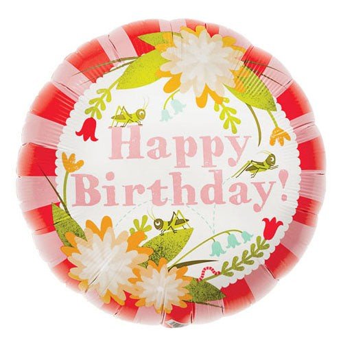 Birthday Floral Foil Balloon 18 Inch