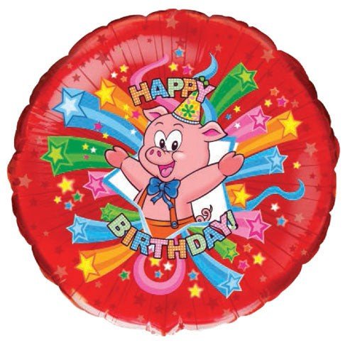 Birthday Pig Foil Balloon