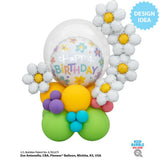 18 Inch Birthday Retro Daisies Foil Balloon