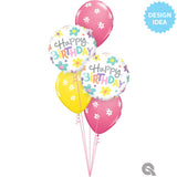 18 Inch Birthday Retro Daisies Foil Balloon