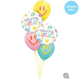18 Inch Birthday Retro Daisies Foil Balloon