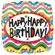 18 Inch Birthday Squiggles Foil Balloon