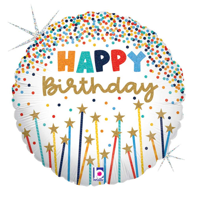 Birthday Star Candles Foil Balloon