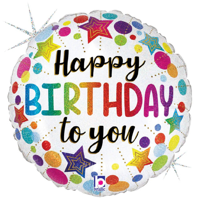 Birthday Foil Balloon Stars and Dots