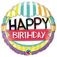 Birthday Striped Awning Foil Balloon