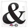 18 Inch Foil Balloon Black & On White