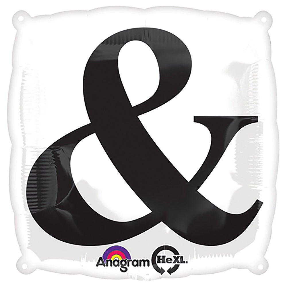 18 Inch Foil Balloon Black & On White