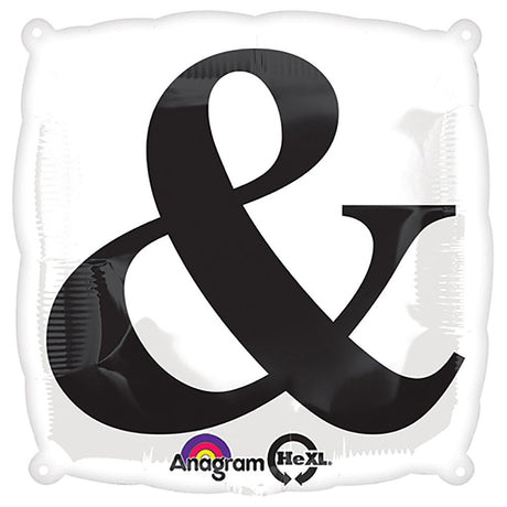 18 Inch Foil Balloon Black & On White