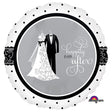 Wedding Foil Balloon 18 Inch Black & White