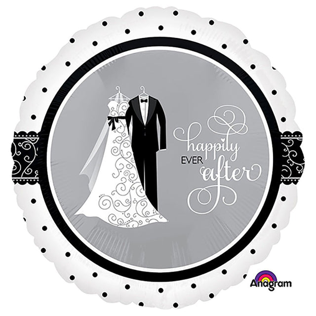 Wedding Foil Balloon 18 Inch Black & White