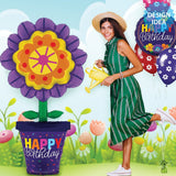 Birthday Foil Balloon 18 Inch Bold Blooms