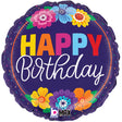 Birthday Foil Balloon 18 Inch Bold Blooms