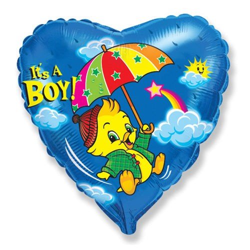 Foil Balloon Boy Rainbow Duck 18 Inch