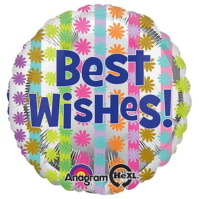 Foil Balloon Bright Best Wishes 18 Inch