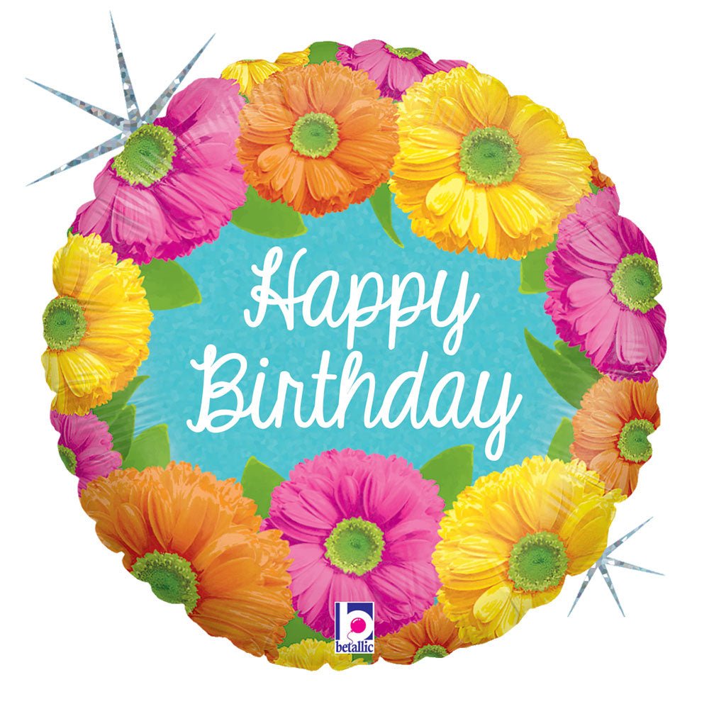 18 Inch Birthday Blooms Foil Balloon