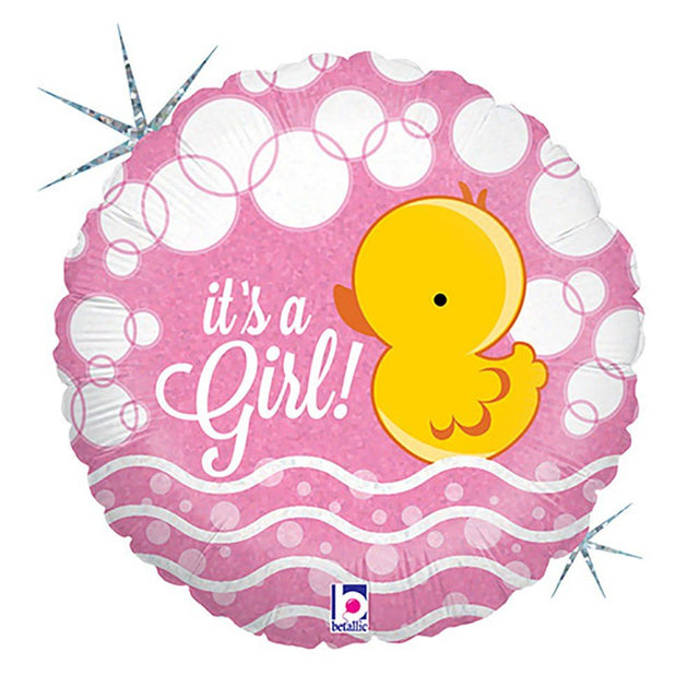 Foil Balloon Baby Girl Bubble Ducky