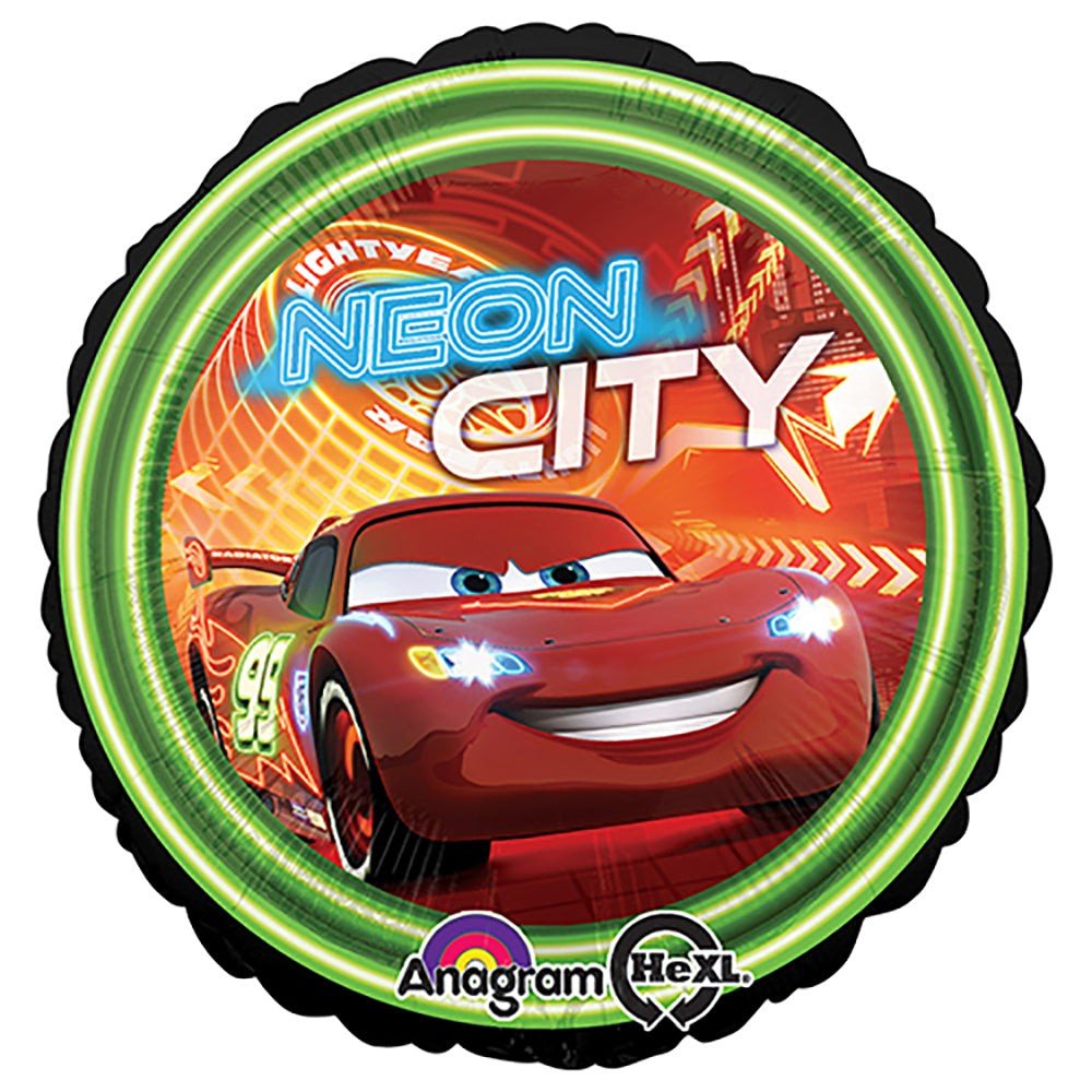 Foil Balloon Boys Cars Neon City 18 Inch