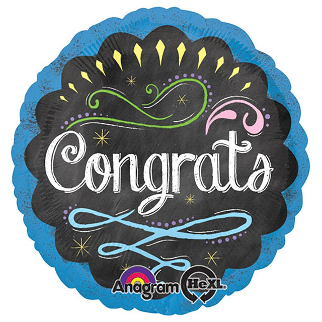 Foil Balloon 18 Inch Chalk Board Congrats