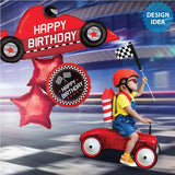Foil Balloon Checkered Flag Birthday