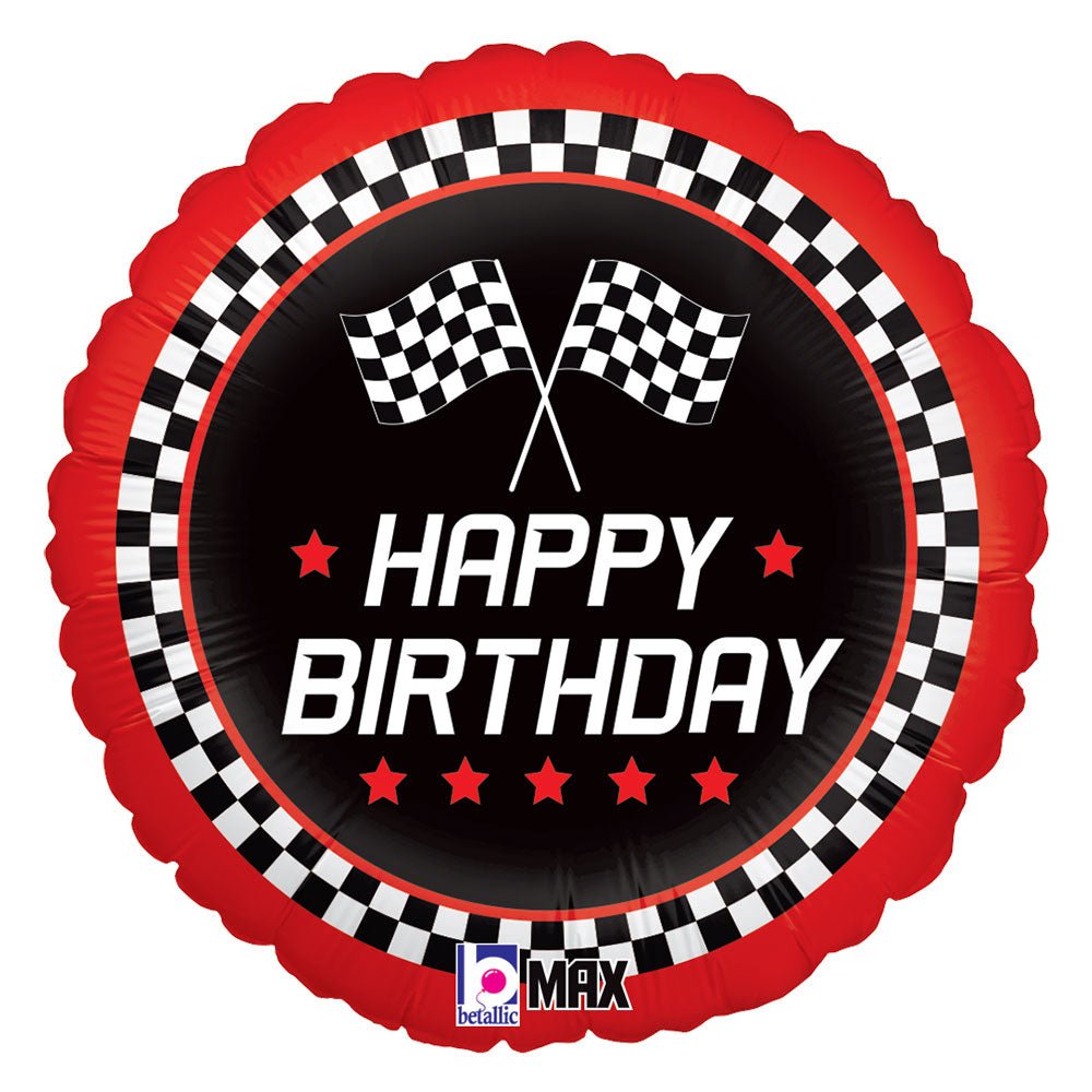 Foil Balloon Checkered Flag Birthday