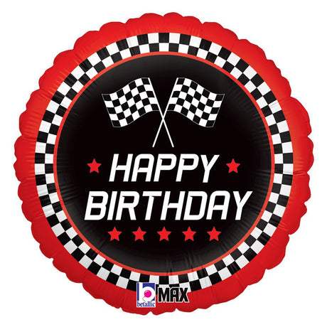 Foil Balloon Checkered Flag Birthday