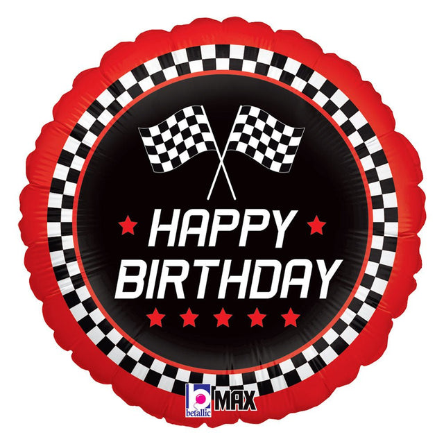 Foil Balloon Checkered Flag Birthday