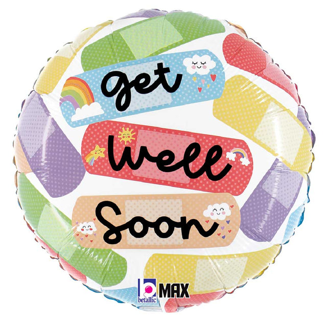 Foil Balloon Cheerful Get Well Bandaids