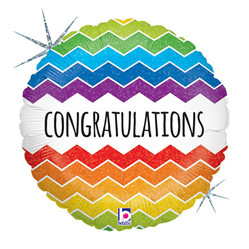 18 Inch Chevron Congratulations Foil Balloon