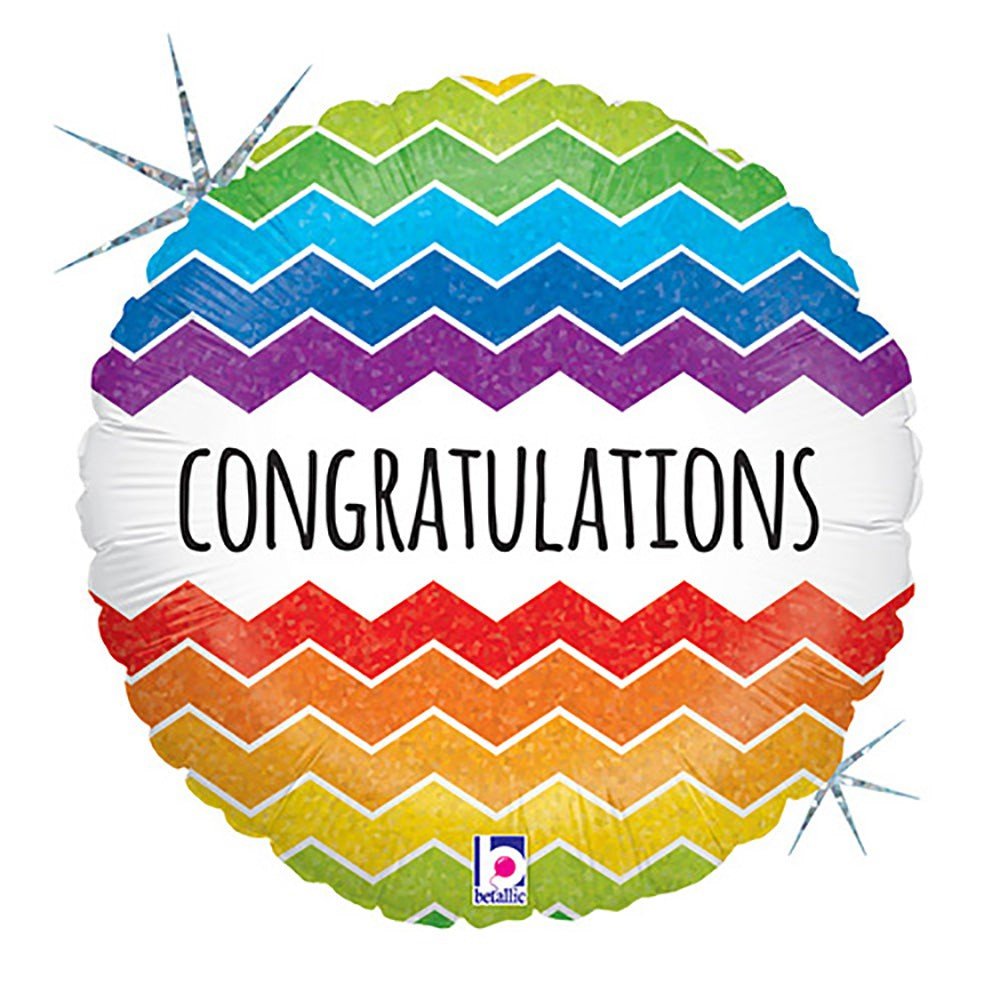 18 Inch Chevron Congratulations Foil Balloon